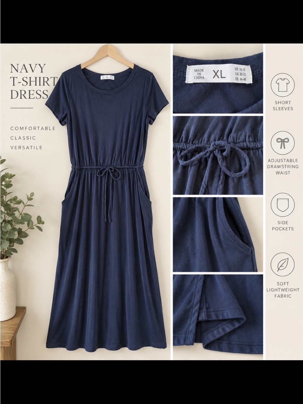 Navy T-Shirt Dress